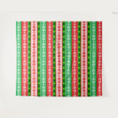 CHRISTMAS ORNAMENS DESIGN RED WHITE GREEN WANDTEPPICH (Vorderseite (Horizontal))