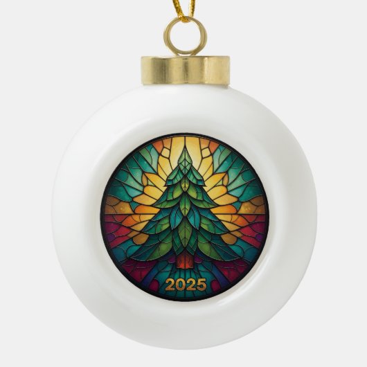 Christmas Ornament 2025 Faux Stained Glass Eff. 1 (Vorderseite)