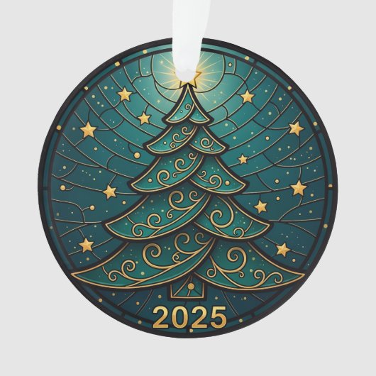 Christmas Ornament 2025 Faux Stained Glass Eff. 2 (Vorderseite)