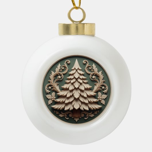 Christmas Ornament 2025 – Wood Carved Style (Vorderseite)
