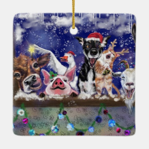 Christmas Ornament Animal Party Happy Farm