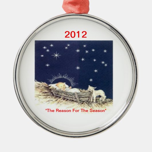 Christmas*Ornament*Baby Jesus*Religious*LyndaH60* Ornament Aus Metall (Vorne)