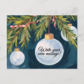 Christmas Ornament Custom Text Personalized Feiertagspostkarte (Vorderseite)