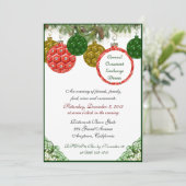 Christmas Ornament Exchange Dinner Invitations Einladung (Stehend Vorderseite)