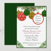 Christmas Ornament Exchange Dinner Invitations Einladung (Vorne/Hinten)