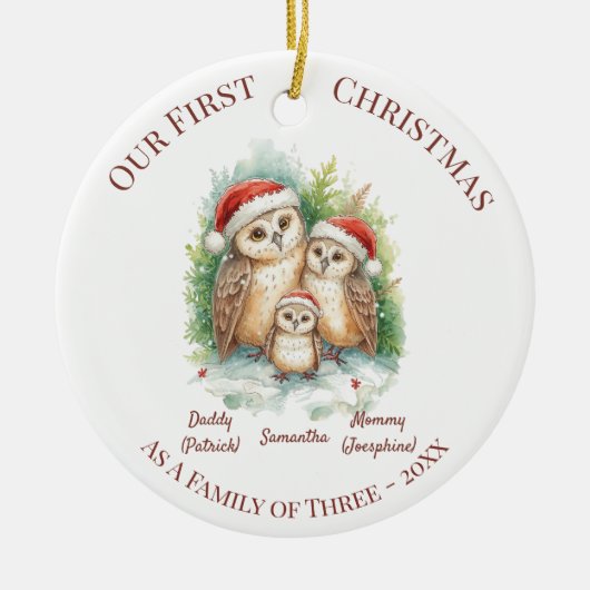 Christmas Ornament - First Christmas Family of 3 (Vorne)