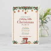 Christmas Ornament Garland Party Invitation Einladung (Stehend Vorderseite)