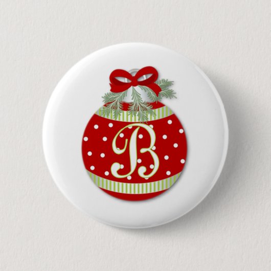 CHRISTMAS ORNAMENT INITITIAL B BUTTON (Vorderseite)
