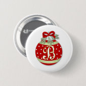 CHRISTMAS ORNAMENT INITITIAL B BUTTON (Vorne & Hinten)
