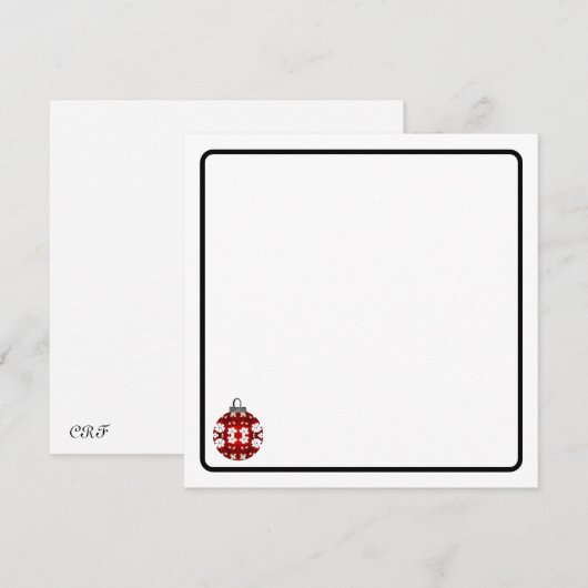 Christmas ornament note card mitteilungskarte (Vorne/Hinten)