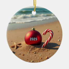 Christmas ornament on the beach holiday gift idea