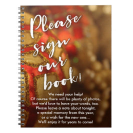 Christmas Ornament Photo Holiday Party Guest Book Notizblock