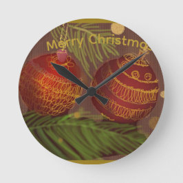 Christmas Ornament Runde Wanduhr
