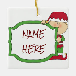**CHRISTMAS ORNAMENT** W/ SANTA-ELF KERAMIKORNAMENT