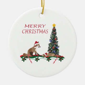 Christmas Ornament, wildlife, mom and baby fox Keramik Ornament