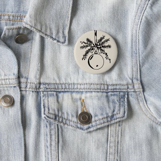 Christmas ornament with bow and pine branch button (Beispiel)