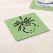 Christmas ornament with bow and pine branch rechteckiger pappuntersetzer (angewinkelt)