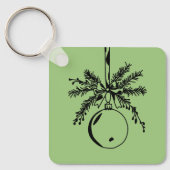 Christmas ornament with bow and pine branch schlüsselanhänger (Vorderseite)