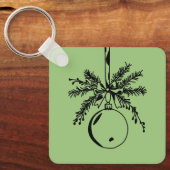 Christmas ornament with bow and pine branch schlüsselanhänger (Vorderseite)