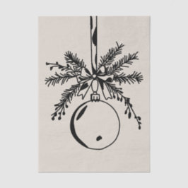 Christmas ornament with bow and pine branch seidenpapier