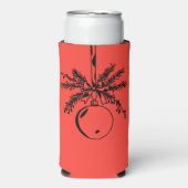 Christmas ornament with bow and pine branch selters dosenkühler (Seltzer Vorderseite)