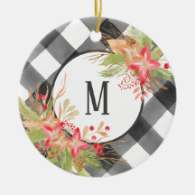 Christmas Ornament with Buffalo Pläd & Missletoe