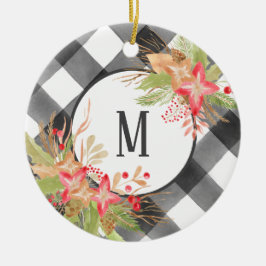 Christmas Ornament with Buffalo Pläd & Missletoe