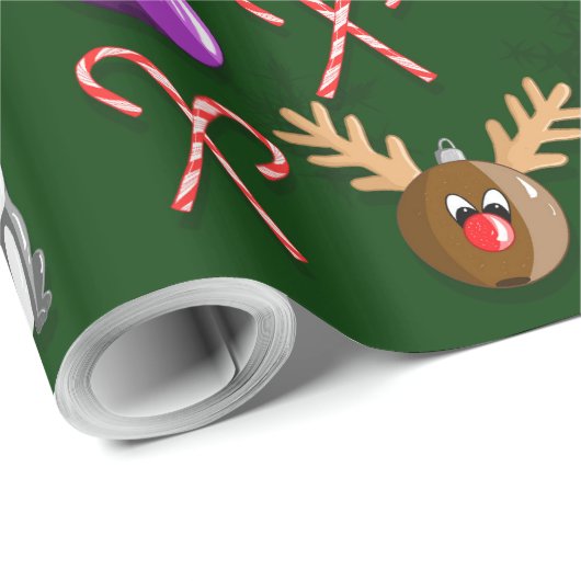 Christmas Ornament Wrapping Paper Geschenkpapier (Rolleneckpunkt)