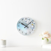christmas ornaments and snowflakes   runde wanduhr (Zuhause)
