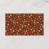 Christmas Ornaments Brown Background Visitenkarte (Rückseite)