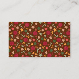 Christmas Ornaments Brown Background Visitenkarte