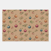 Christmas Ornaments Brown Geschenkpapier Set (Vorderseite 3)