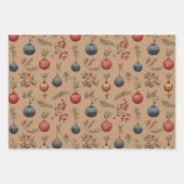 Christmas Ornaments Brown Geschenkpapier Set (Vorderseite)