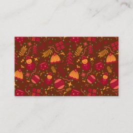 Christmas Ornaments Burgundy Visitenkarte