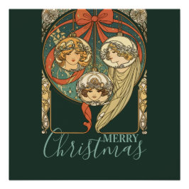 Christmas Ornaments Faith Hope And Charity Vector Poster