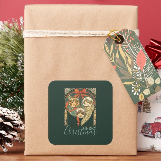 Christmas Ornaments Faith Hope And Charity Vector Quadratischer Aufkleber (Feiertag)