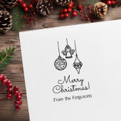 Christmas Ornaments Family Greeting Gummistempel