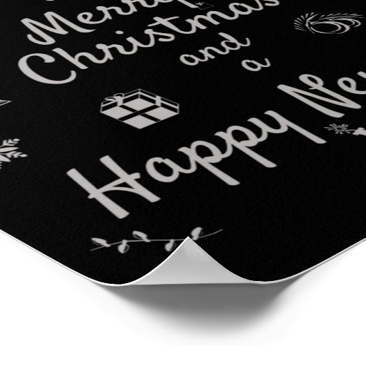 Christmas Ornaments Merry Xmas Happy New Year Poster (Ecke)