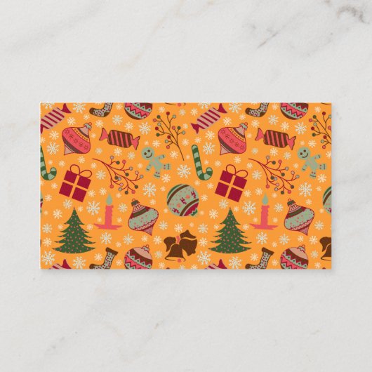 Christmas Ornaments Orange Visitenkarte (Rückseite)