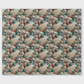 Christmas Ornaments Pearls Gold Red Beads Geschenkpapier (Flach)