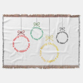 Christmas Ornaments Text Design Decke (Vorderseite)