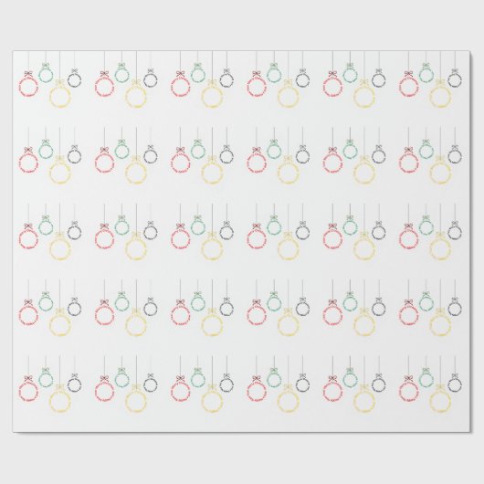 Christmas Ornaments Text Design Geschenkpapier (Flach)