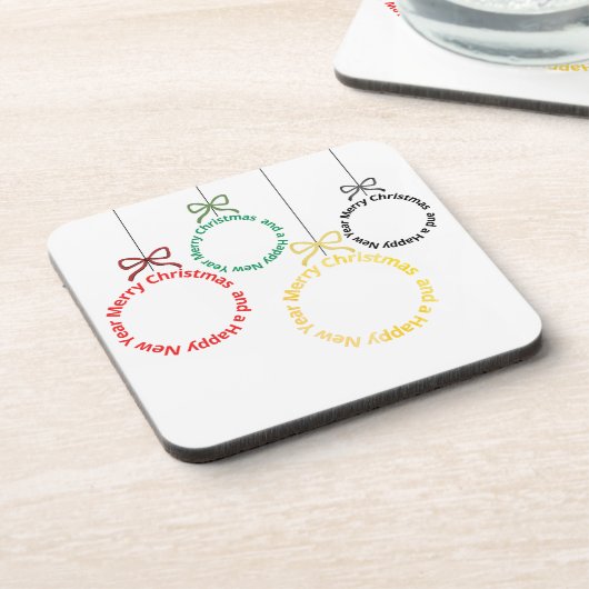 Christmas Ornaments Text Design Getränkeuntersetzer (Linke Seite)