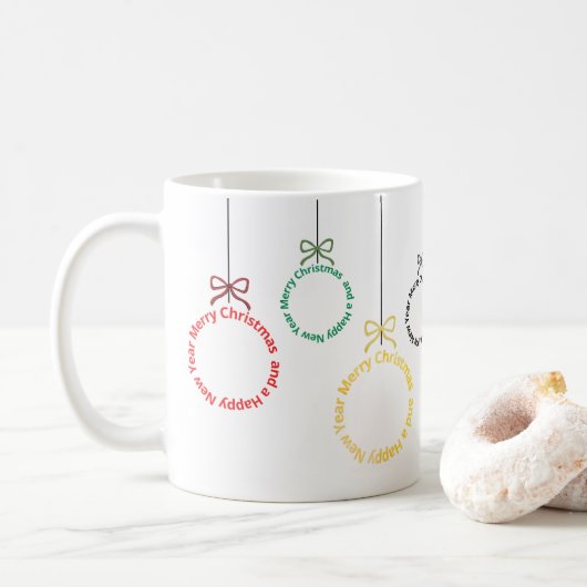 Christmas Ornaments Text Design Kaffeetasse (Mit Donut)