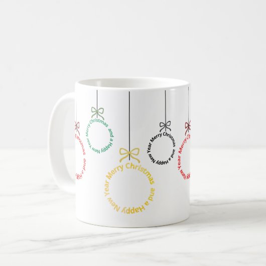 Christmas Ornaments Text Design Kaffeetasse (Vorderseite Links)