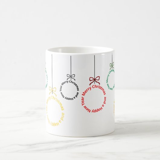 Christmas Ornaments Text Design Kaffeetasse (Mittel)