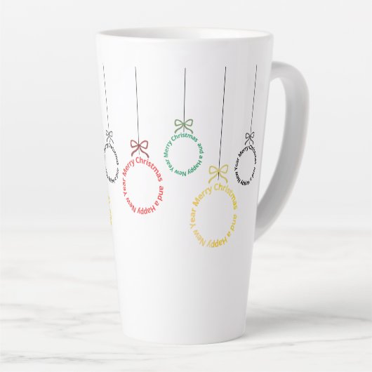 Christmas Ornaments Text Design Milchtasse (Rechte Ecke)
