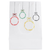 Christmas Ornaments Text Design Mittlere Geschenktüte (Rückseite)