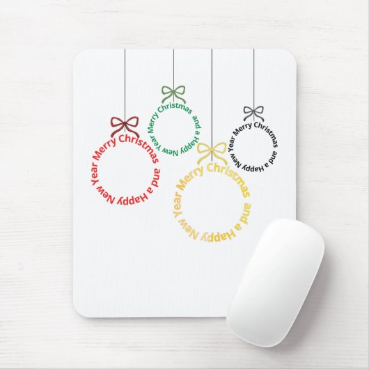 Christmas Ornaments Text Design Mousepad (Mit Mouse)