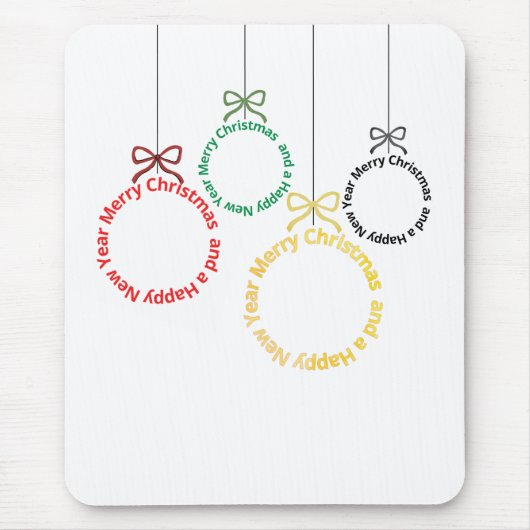 Christmas Ornaments Text Design Mousepad (Vorne)